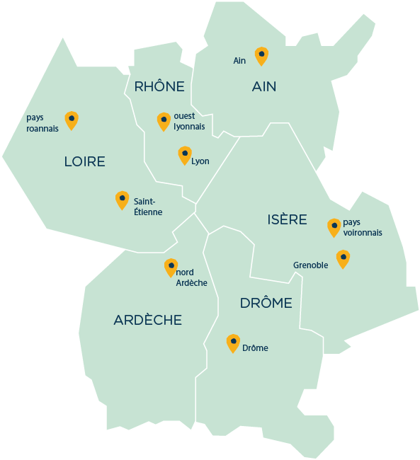 Fond de carte Auvergne-Rhône-Alpes